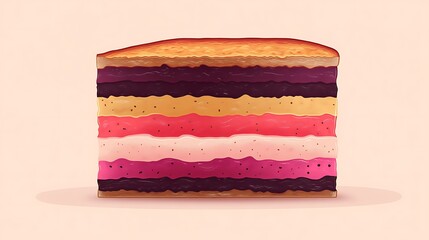 Flat Vector Of A Sandwich With Colorful L Background Design