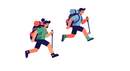 Adventurous Hikers Ascending Steep Terrain And Enjoying The Exploration Journey