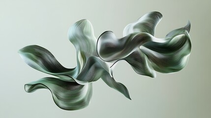 Floating Abstract Forms Resembling Leaves Background Design