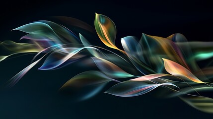 Floating Abstract Forms Resembling Leaves Background Design