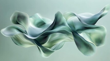 Floating Abstract Forms Resembling Leaves Background Design