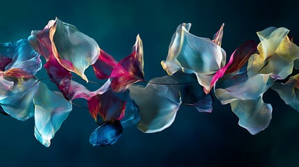 Floating Abstract Forms Resembling Leaves Background Design