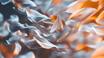 Floating Abstract Forms Resembling Leaves Background Design