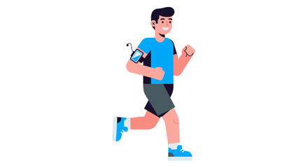 Animated Male Runner Exercising During A Fitness Session On Black Background