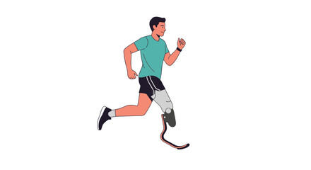 Obraz premium Celebrating International Day of Persons with Disabilities A Running Man with Prosthetic Leg