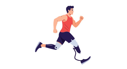 International Day of Persons with Disabilities Active Man Running with Prosthetic Leg