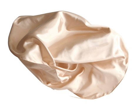 Flowing, smooth fabric, gathered in a gentle, flowing shape