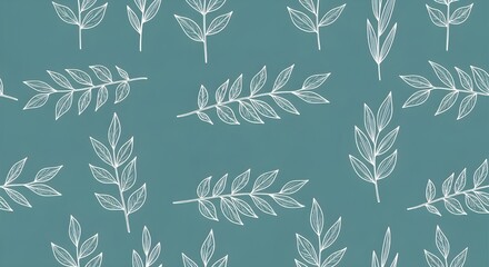 Minimal Botanical Leaf Outline Pattern