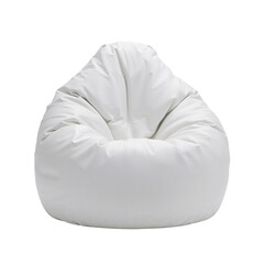 Minimalist white beanbag chair on a dark backdrop creating a peaceful atmosphere