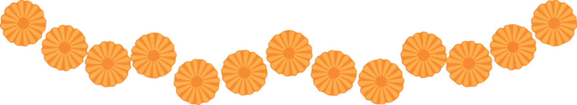 Beautiful marigold flower garland for festive celebrations and decorations banner