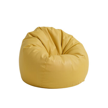 Isolated contemporary yellow beanbag on black background for versatile design solutions
