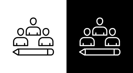 Writer Team  White Icon Set Design