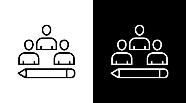 Writer Team  White Icon Set Design