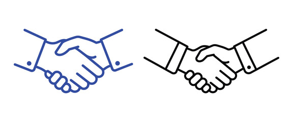 Obraz premium Handshake Icons Agreement, Partnership, Collaboration - Vector Illustrations