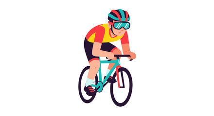 Fototapeta premium Cyclist Cycling on a Bike Vector Illustration Against a Black Backdrop