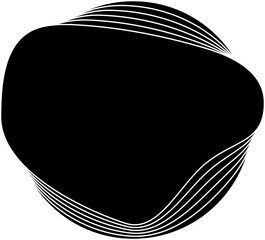 Circle black overlapping blend effect. Element for frame, label, tag, badge