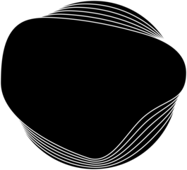 Circle black overlapping blend effect. Element for frame, label, tag, badge