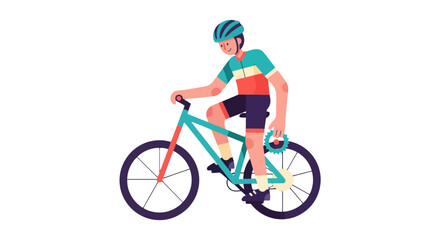 Fototapeta premium Cyclist In Action: Illustrated Silhouette Of A Person Riding A Bicycle On Black Background
