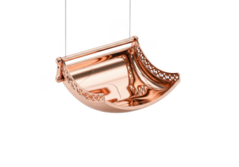 Modern copper pendant light fixture isolated on transparent background