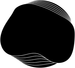 Circle black overlapping blend effect. Element for frame, label, tag, badge