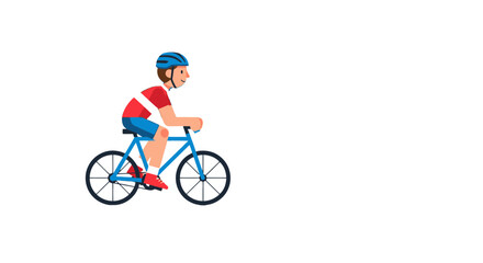 Naklejka premium Cyclist Joyfully Cycling With Helmet And Comfort On Bicycle, Health And Fitness Concept