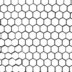 Hexagon pattern sketch, hand drawn seamless geometric honeycomb grid &mdash; stock vector