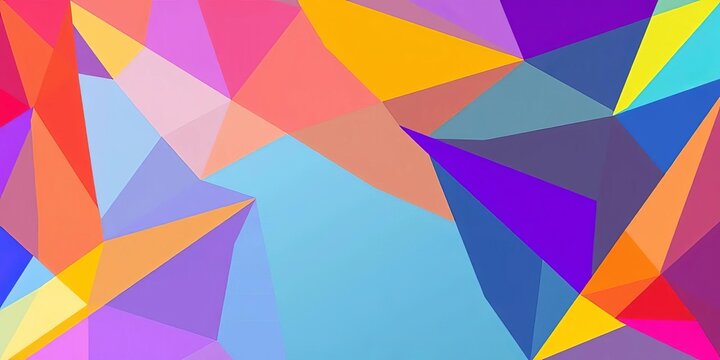 Abstract geometric background featuring a dynamic composition of intersecting triangles in vibrant, contrasting colors,  innovative,  contemporary