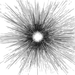 Fototapeta premium Explosion burst sketch hand drawn radial lines comic style — stock vector