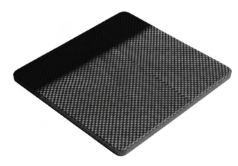 Textured square object with dark shadow isolated on transparent background