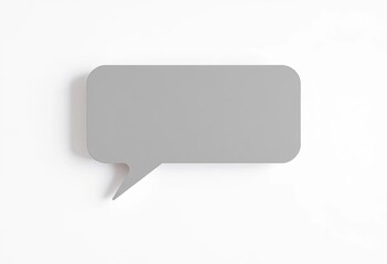 Naklejka premium A gray speech bubble on a white background, conveying a message, chat, speech bubble