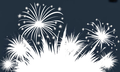 Celebration background for holidays with firework display on dark blue background