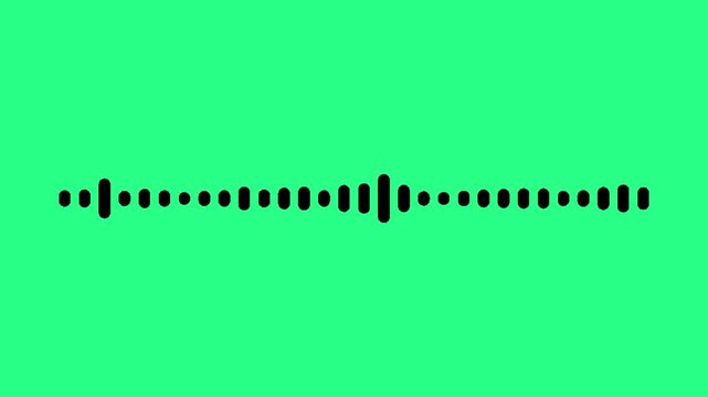 Bright neon green canvas with a black abstract audio waveform centered, minimal composition. vibrant, video loops, green screen, 4k, footage, 4k footage, videos, video clip, slow motion