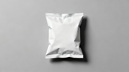 A blank minimal foil snack packaging , minimalist product mockup for branding or packaging presentation.