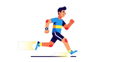 Fototapeta premium Energetic Athlete in Motion: A Dynamic Runner on a Black Background Animation