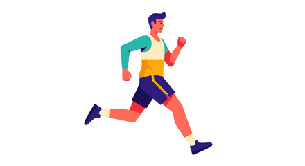 Fototapeta premium Energetic Athlete Running Against Isolated Black Background Displaying Dynamism And Movement