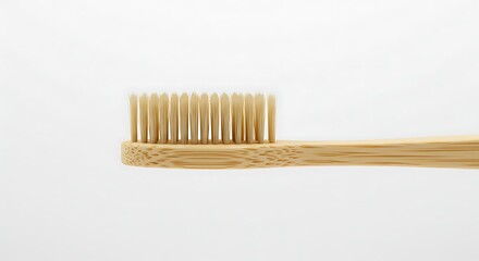 Close Up of Bamboo Toothbrush Promoting Eco Friendly Oral Hygiene