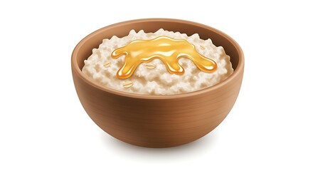 Oatmeal Bowl with Honey Drizzle a Healthy Breakfast Food Concept