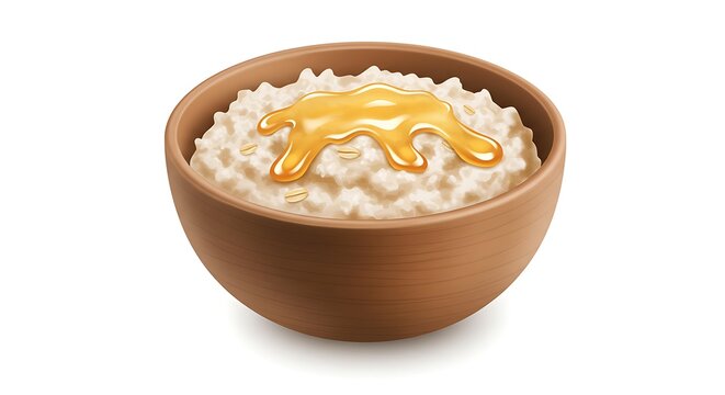 Oatmeal Bowl with Honey Drizzle a Healthy Breakfast Food Concept - Powered by Adobe
