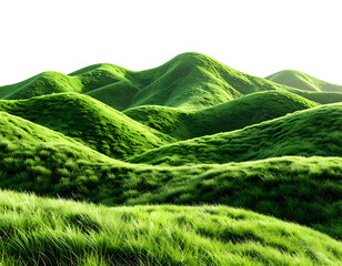 Lush green rolling hills under a dark sky