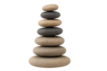 Stacked balancing cairn stones showing harmony and balance