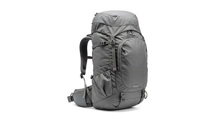 Gray Hiking Backpack Product Shot for Outdoor Adventure Travel