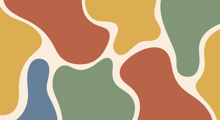 Abstract organic shapes composition in earth tones with minimalist design style