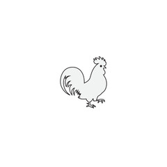 Simple rooster line art icon vector.