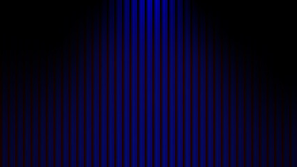 Elegant blue vertical stage curtain background with soft spotlight.