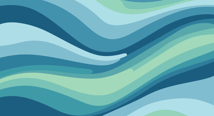 Abstract wave pattern in shades of blue and green offering calming visuals perfect for backgrounds