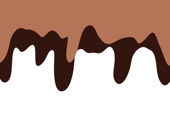 melted chocolate dripping on white background