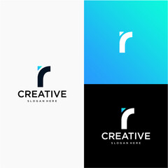 Obraz premium This vector logo features a minimalist and modern monogram-style symbol that resembles a stylized lowercase “r.”