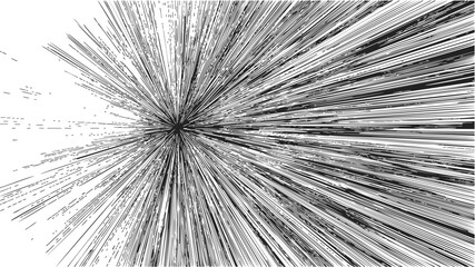 Obraz premium Radial lines sketch hand drawn abstract burst dynamic explosion effect — stock vector