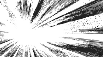Speed lines dynamic burst, sketch hand drawn manga style explosion effect &mdash; stock vector