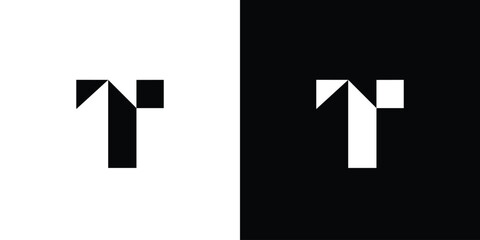 Modern and strong letter T initials logo design